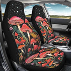BIGCARJOB Mushroom Car Seat Cover Set for Women, Fantastic Print Auto Front Seat Protector Set of 2 Pcs, Vehicle Bucket Seat Pad, Car Accessories Gifts, Fit Most Vehicle, Cars, Sedan