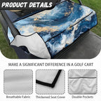 Biyejit Golf Cart Seat Covers with 4 Pockets Golf Cart Seat Towel Blanket Fits 2-Seat Golf Carts, Golf Cart Accessories