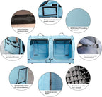 Mispace Portable Twin Compartment Show House Cat Cage/Condo - Easy to Fold & Carry Kennel - Comfy Puppy Home & Dog Travel Crate with Portable Carry Bag/Two Hammocks/Mats and Collapsible Litter Box
