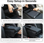 Center Console Cover, Car Armrest Cushion with Cup Holder&Tissue Box, 2 Side Storage Box, Car Armrest Storage Box Interior Accessories (Black)