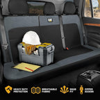 Cat MeshFlex Charcoal & Black Rear Seat Cover for Car – Durable Canvas & Mesh Design 60/40 Split Bench Protector for Cars, Trucks & SUVs – Back Seat Cover for Rear Bench – Interior Car Accessory