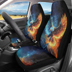ELEQIN Flame Eagle Car Seat Covers Two Front Only for Car, Automotive Interior Covers, Quick Setup Universal Fit Seat Covers for Car, Truck, SUV