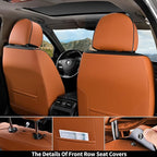 Coverado Car Seat Covers Front, Seat Covers for Cars, Waterproof 2-Pack Car Seat Cushions, Leather Carseat Seat Protectors, Universal Seat Covers Fit for Most Sedans SUV Pick-up Trucks(Brown&Black)