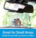 Camco Life is Better at The Campsite Air Freshener - Features Along the Shore Fragrance & Elastic Cord - Use in the Car or RV & Camper - Features Retro RV Design (53363)