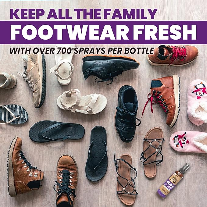 Uncle Todd's Shoe Deodorizer Spray - Proven & Powerful Enzyme Formula Spray for Shoe Odor Elimination in All Footwear (Midnight Rain)