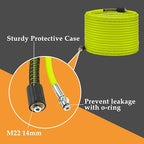 M MINGLE Pressure Washer Hose 50 FT x 1/4" - Replacement Power Wash Hose with M22 14mm Stainless Steel Quick Connect Power Washer Adapter Sets - 3600PSI