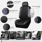 CAR PASS Bling Diamond Air Mesh Seat Cover Front Seats,Leather Seat Covers for Car Shining Glitter Sparkly,Automotive seat covers Universal Fit SUV Truck Cute Women Girl,Bedazzed Iridescent Rhinestone