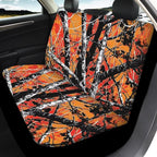 KEIAHUAN Car Seat Covers Camo Hunting Design Front Seat Cover and Split Rear Bench Seat Cover Comfortable Stretchy Universal Fit Most Cars SUVs Vans Sedans, Orange