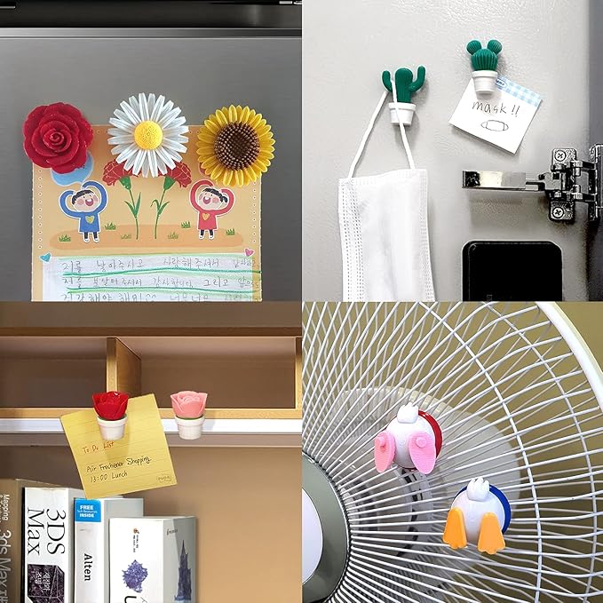 Air Freshener Blooming Rose for Car or Indoor, Realistic Stylish Detailed 3D Printing Plastic (eco PLA), Magnet and Clip (Car, Air-cleaner, Fridge, Microwave, Shelf) – Solution is not included
