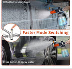 Feng Pai Pressure Washer Gun with Foam Cannon and Dual Connector, 7 Pressure Washer Sprayer Nozzles, Double Tip Attachment for Soap Cannon, 1/4" Quick Connect