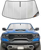 Windshield Sun Shade for Ram 1500 2019-2025 with 5 Inch Wide Sensor. Full Coverage Rearview Mirror Shade for Ultimate Protection