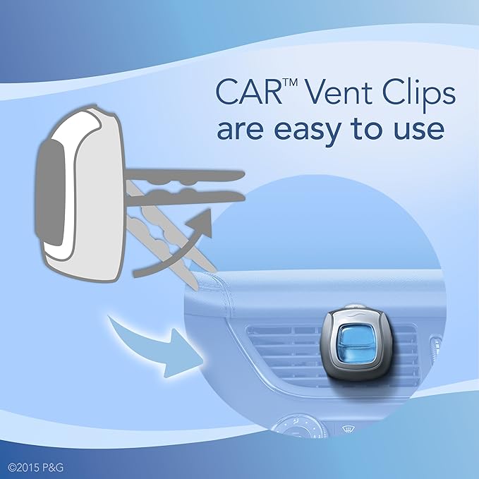 Febreze Car Vent Clip Air Freshener, Gain Original, 0.037 Pound