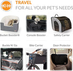K&H Pet Products Bucket Booster Dog Car Seat for Small Dogs, Seat Belt Secured, 2 Safety Leashes, Washable Covers, Sturdy Pet Booster Seats for Traveling with Pets - Small Black/Cream