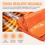 Primacare CB-3684-2 Pack of 2 Emergency Sleeping Bags for Survival, Mylar Blanket/Tent Used for Emergency, Camping, Hiking, Hunting, Outdoors, Perfect for Medical First Aid Supply Kits, Adult, Orange