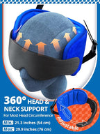 Travel Pillows for Airplanes, Airplane Pillow for Long Flight, Airplane Head Strap with Eye Mask for Sleep, Travel Neck Pillow for Car Road Trip, 360° Support Headrest, Stop Bobblehead, Black