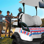 YOKYHOM American Flag Golf Cart Seat Covers for 2/4-Seater, Patriotic USA Seat Towel Blanket Keeps Seats Cool & Clean for Summer, Microfiber Fits EZGO, Club Car, Yamaha, 51"x31"