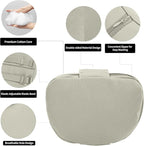 Car Headrest Pillow for Driving, Dual-Sided Leather Design Neck Pillow, Breathable Softness Neck Support, Universal Fit Head Rest Travel Pillow, Off White (Beige), 1 Pack