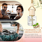 2 Pack Car Air Freshener Pistachio and Salted Caramel Hanging Essential Oil Diffuser Long Lasting Car Scent Automobile Aromatherapy with Rearview Mirror Accessories(Cross Pendant)