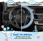 Cinnamoroll Steering Wheel Cover, Official Sanrio Car Steering Wheel Cover with Easy Clip-on Car Air Freshener – Cute and Long-Lasting Cinnamoroll Air Freshener for Car, Odor Eliminator, Fun Scents