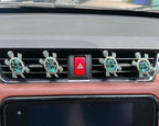 2pcs Cute Shiny Rhinestone Turtle Car Air Freshener Clip – Stylish Vent Fragrance Diffuser with Ocean Scent – Universal In-Car Decoration for Men & Women (Blue, Ocean)