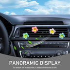 4PCS Flower Car Air Freshener Vent Clips, Cute Air Conditioning Outlet Clips, Colorful Pentapetal Flower Cars Vent Clip, Auto Air Vent Decoration Accessories (Purple+Green+Rose Red+Blue)