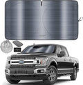 Autoamerics 1-Piece Windshield Sun Shade - Metallic Gray Foldable Car Front Window Sunshade for Most Cars SUV Truck Heat Blocker Visor Protector Blocks Max UV Rays and Keeps Your Vehicle Cool X-Large