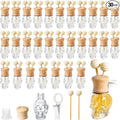Zubebe 30 Pack Car Air Freshener Diffuser with Vent Clip Empty Car Diffuser Bottles for Essential Oil Perfume Glass Bottle with Wooden Caps Stick(Skull)