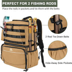 MATEIN Fishing Backpack, Water Resistant Tackle Storage Bag with Rod Holders & Cooler, Fishing Gifts for Men