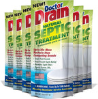 Monthly Natural Septic Tank Treatment - One Flush Septic Enzyme Treatment Packets, Eliminates Odors Effectively, Prevents Septic Backup, Safe for All Pipes (Packet of 6)