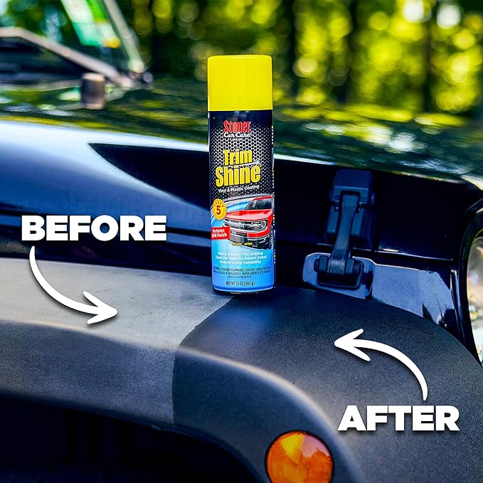 Stoner Car Care 92034-3PK Trim Shine – Black Trim and Plastic Restorer for Cars – Vinyl and Plastic Trim Protectant Coating for Interior and Exterior Use – Water-Based Formula – 22 fl oz (Pack of 3)