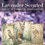 Vintage Woodland Animal Lavender Car Air Freshener 3, Mystical Enchanted Forest Fox Bird Owl Scents Air Freshener for Women Girls, Retro Car Accessories Interior Mirror Decor Hanging