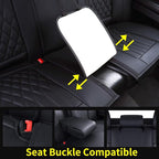 Aierxuan Rear Car Seat Covers Universal Fit for Honda Civic Accord CRV, Toyota Camry Prius Rav4 Corolla, Kia, Lexus, Nissan, Mazda, Jeep Cherokee and Most Cars, with Waterproof Leather (Black)