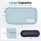 ALLCAMP Insulin Cooler Travel Case - Large Medical Bag with 4 Reusable Ice Packs, Compact & Lightweight Design for Insulin Pens, Diabetic Supplies Storage - Great for Daily Use and Travel (Light Blue)