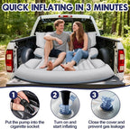 SUV Air Mattress with Air Pump,Thickened Camping Bed with 2 Pillows,Portable Car Air Mattress,Quick Easy Set-Up,Inflatable Bed for car,Durability Car Bed for SUV,Home,Travel,Camping(GreyWhite)