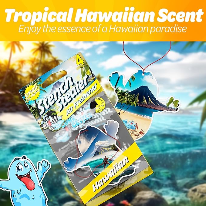 Car Air Fresheners- Long Lasting Scent, Odor Eliminator, Home Essentials, Fresh Fragrance- 96 Pack- Hawaiian