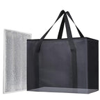 1PK Insulated Grocery Bags Reusable Heavy Duty - Cooler Tote with Reinforced Base for Stability & No Sag - XL Thermal Bag for Hot Cold Food, Delivery, Shopping, Travel, Camping,Grocery Essentials