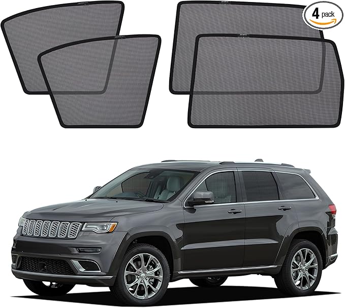 XCBYT Car Window Shades for 2014-2020 Grand Cherokee (Not for Grand Cherokee L) Sun Shade for Car Baby Side Window with Breathable Mesh Blocking 99% UV Glare and Privacy Protection for Safe Driving