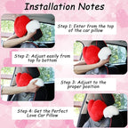 2 Pack Heart Shaped Cute Car Headrest Pillow with Angel Wings - Comfortable Soft Head Rest Cushion Kawaii Car Accessories Neck Pillow for Driving Travelling Office Home Decor - Lavender Love Heart