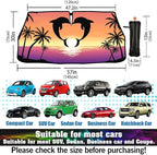 CHILL·TEK Funny Animal Car Windshield Sun Shade Umbrella, Dolphin Love Car Sun Shade Umbrella, Block UV Rays Heat Foldable Windshield Umbrella Sun Visor Protector - Keep Vehicle Cool for Cars SUV