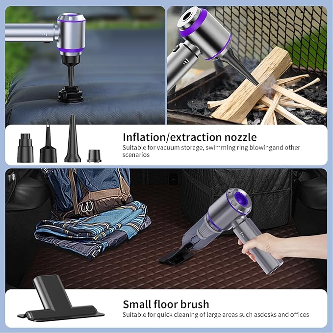 Car Vacuum Cleaner High Power 20000Pa – Cordless Handheld Mini Vacuum & Air Duster for Car & Desk, Home, Office & Camping, Ideal Gift for Men & Women, 6000mAh Battery