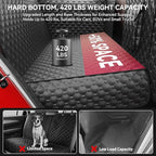 Dog Car Seat Cover for Back Seat, Waterproof Back Seat Extender for Dogs w/Door & Headrest Protector, Hard Bottom Pet Bed Hammock Holds 420lbs, for Cars SUVs Small Trucks(Not for 3-row seats)