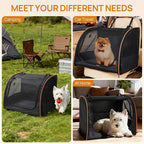 Dog Car Seat, Enclosed Carrier for Pets Travel Safety Dog Crate Soft-Sided Covered Car Kennel Carrier for Backseat for Medium Dogs