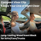 Car Air Freshener - Wood Air Freshener Refill - INCLUDED Premium Leather Clips - Car Odor Eliminator for Visor Clip - Long Lasting Scent - Vehicle Scent Diffuser for Cabin, Truck & SUVs - Pack of 3