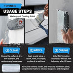 Rubber Liquid Waterproof Sealant, TUFINEIN 53oz/1.5kg Neutral Gray Quick Drying Multi Surface Foundation Leak Repair - Roof Gutters Basement Sealer Waterproof - Indoor & Outdoor Flexible Rubber Paint