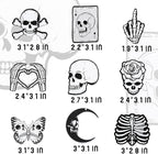 9 Pcs Skull Car Air Fresheners Horror Goth Punk Skeleton Crossbones Incense Chips Scented Diffuser Rearview Mirror Hanging Pendant Ornaments Cool Halloween Decor Automotive Interior Accessories Gifts