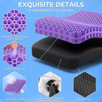 TushGuard Gel Seat Cushion for Long Sitting, Enlarged & Thickened Patent Design, Breathable Cooling for Office Chair, Soft Car Seat Cushion for Wheelchair (Standard, Black)