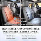 Coverado Gray Car Seat Covers Front Seat, 2 Pack Waterproof Leather Seat Covers, Front Seat Covers for Cars, Breathable Car Seat Protector Universal Front Car Seat Cushion Fit for Most Cars, Trucks