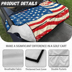 Biyejit Golf Cart Seat Covers with 4 Pockets Golf Cart Seat Towel Blanket Fits 2-Seat Golf Carts, Golf Cart Accessories