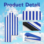 2 Pack Car Seat Towel Covers, Sweat Protector for Front Seats, Premium Thickened Microfiber with Blue and White Stripes, Breathable & Quick Dry, Machine Washable Cover for Gym Running Universal Fit