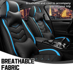 CTDS Car Seat Covers for Nissan Altima 2001-2026, Stylish Sport Seat Cover, Premium Nappa Leather Car Seat Cover. Automobile Seat Covers Sets.(Luxury 2 Seats/Black Blue)